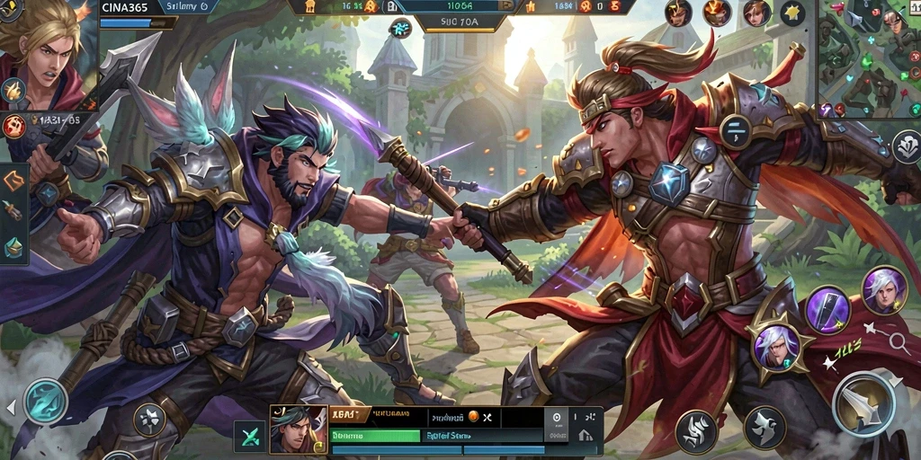 Screenshot menampilkan pertarungan seru di dalam CINA365.