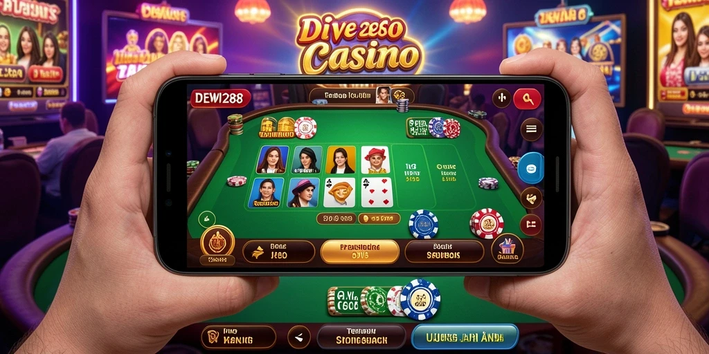 Screenshot gameplay DEWI288 Live Casino dengan dealer langsung yang menarik.