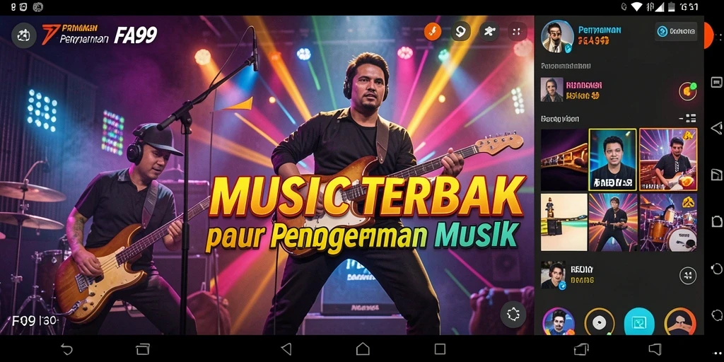 Tampilan gameplay menarik dari FA99 dengan interaksi musik yang menyenangkan.