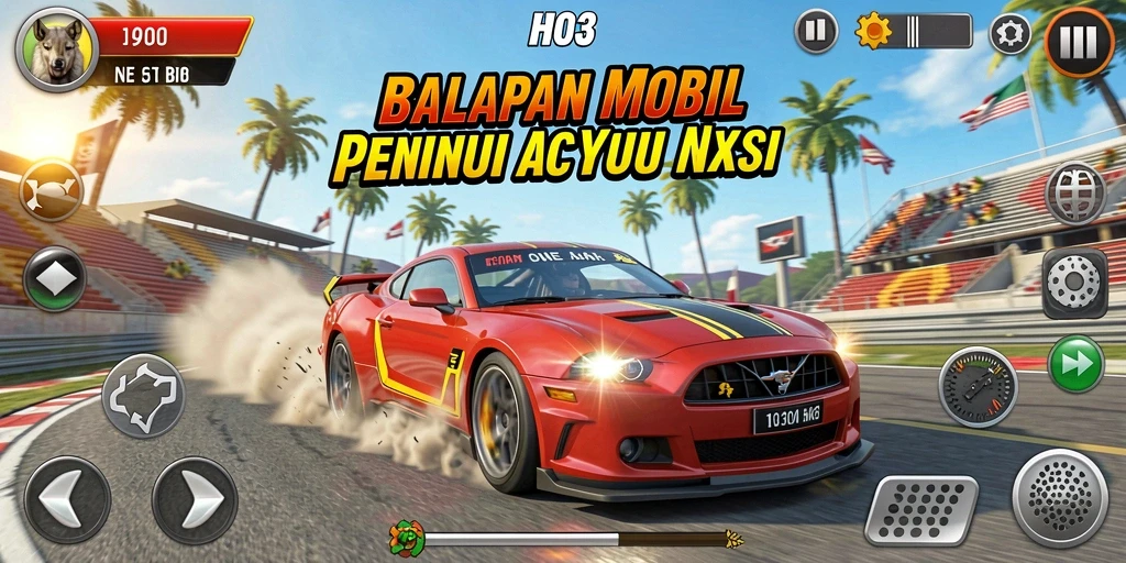 Tampilan gameplay H03 dengan aksi balapan mendebarkan.