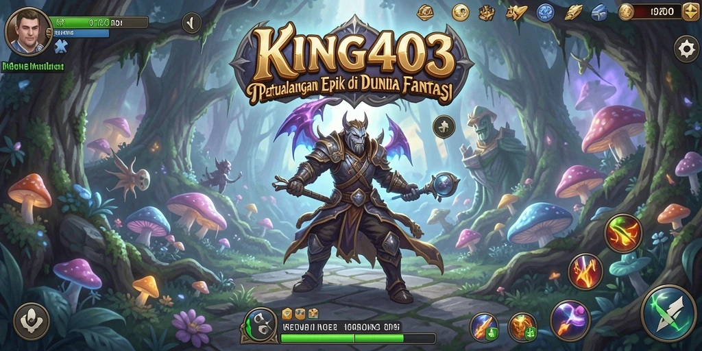 Screenshot gameplay KING403 yang menunjukkan pertempuran seru di dunia RPG.