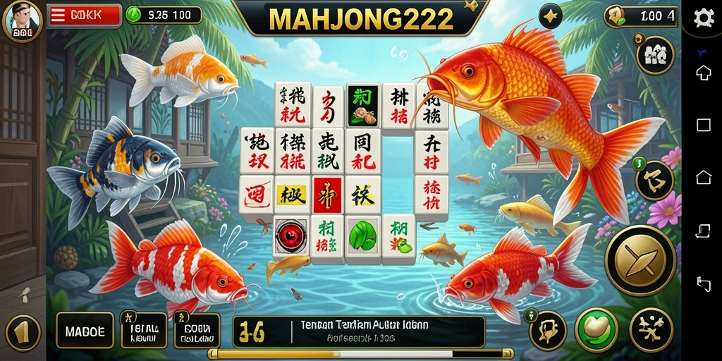 Tampilan gameplay seru dari MAHJONG222 menembak ikan di lautan.