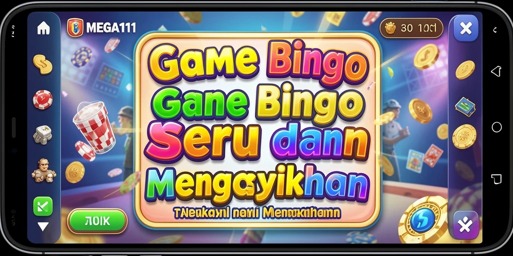 Screenshot gameplay MEGA111, menampilkan keseruan bermain Bingo.