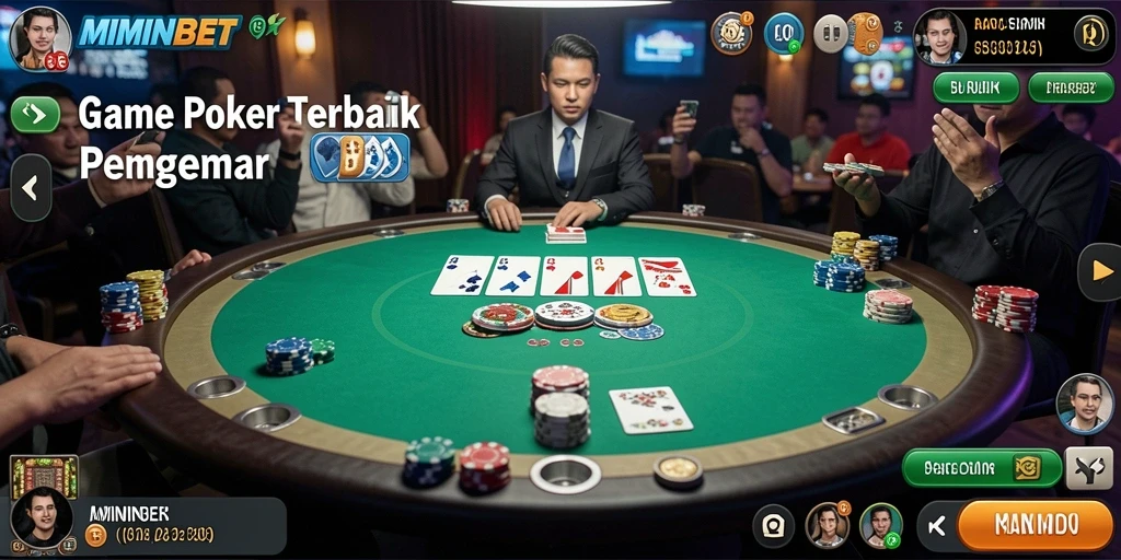 Screenshot gameplay MIMINBET menampilkan keseruan bermain Poker.
