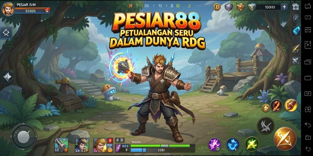 Screenshot gameplay PESIAR88 yang menampilkan pertarungan seru dan karakter menarik.