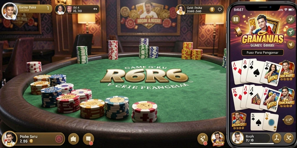 Tampilan antarmuka R6R6 saat bermain Poker yang menarik.