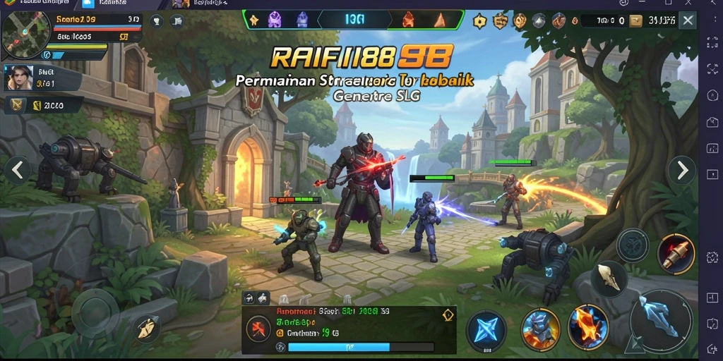 Screenshot gameplay RAFI88 yang menampilkan aksi pertempuran dan pengelolaan kerajaan.