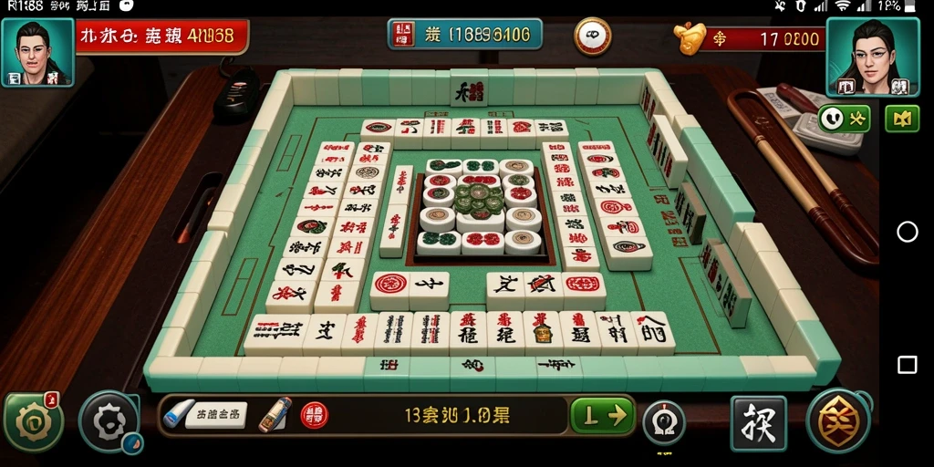 Tampilan gameplay seru dari RI188 dengan ubin Mahjong berwarna-warni.