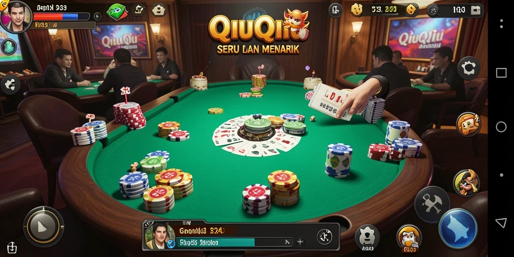 Screenshot utama RR33 menampilkan gameplay QiuQiu yang seru.