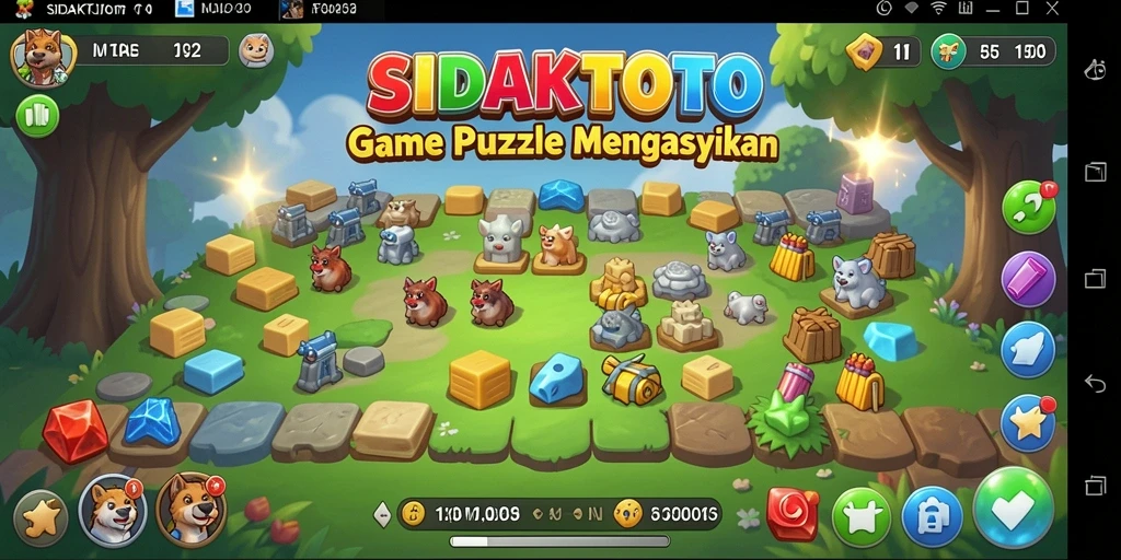 Tampilan gameplay puzzle SIDAKTOTO yang seru dan menantang.
