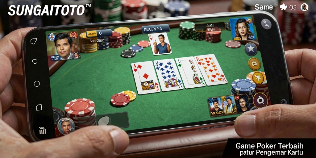 Tangkapan layar SUNGAITOTO menampilkan gameplay poker yang mendebarkan.