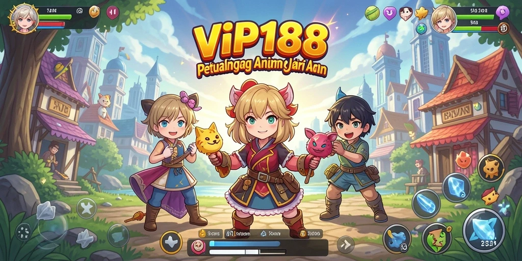 Tangkapan layar gameplay VIP188 menampilkan pertarungan karakter anime yang seru.