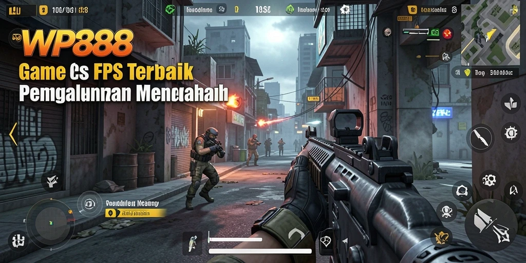 Screenshot gameplay WP888 yang menunjukkan momen tembak-menembak yang intens.