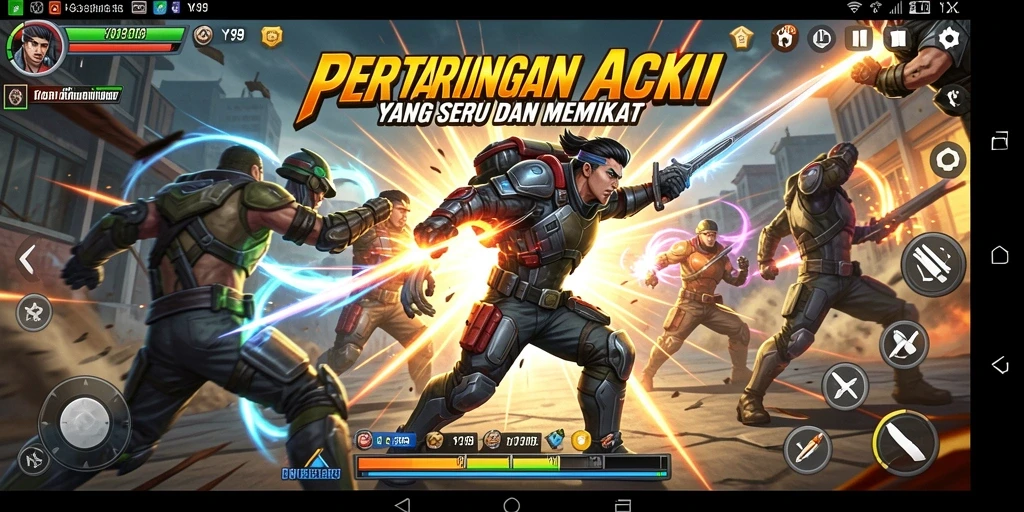 Tampilan gameplay Y89 dengan aksi mendebarkan dan karakter beragam.