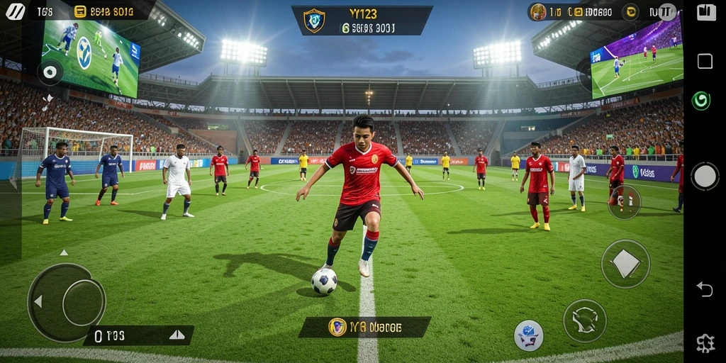 Gameplay seru dengan grafis sepak bola yang memukau.